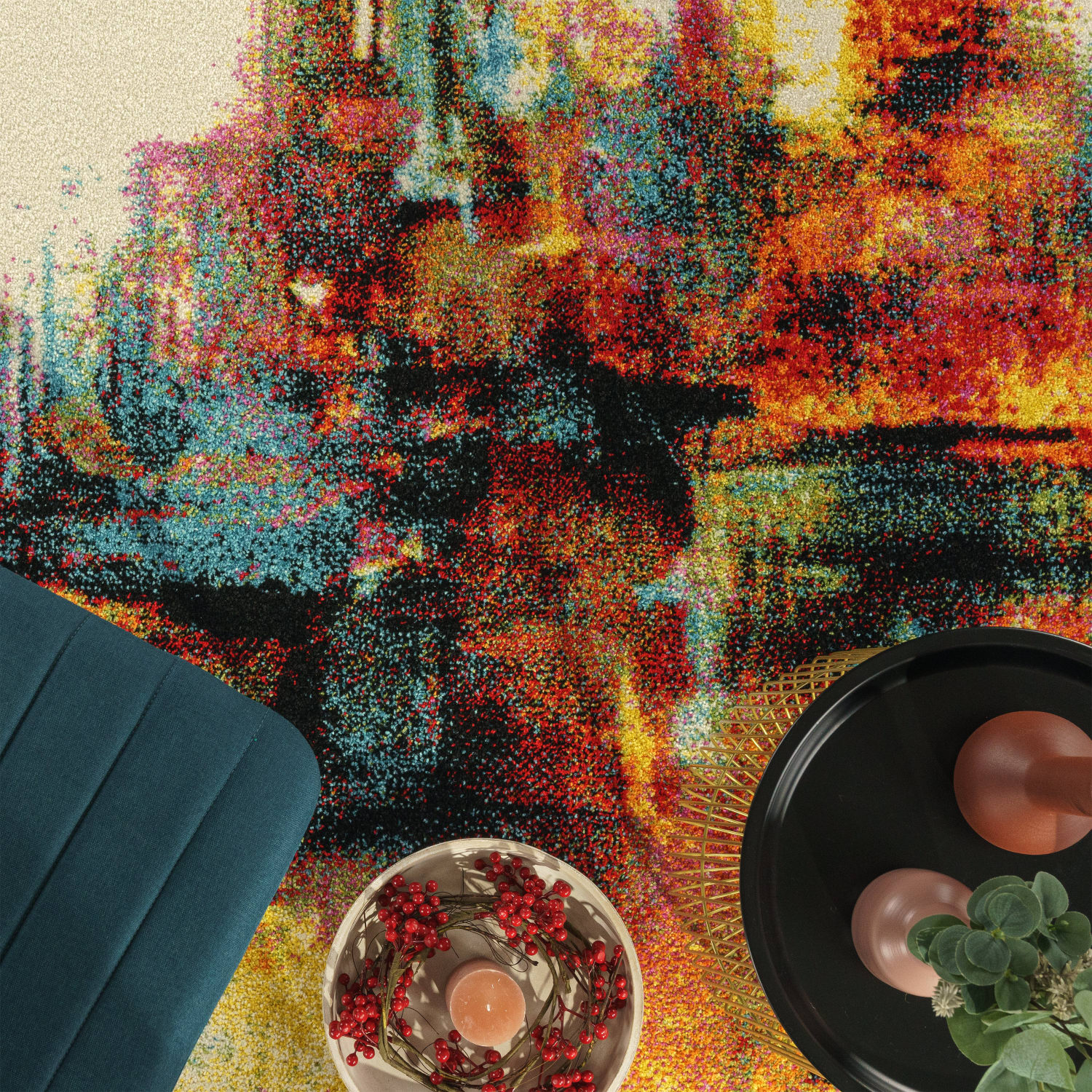 Teppich Canvas Mehrfarbig