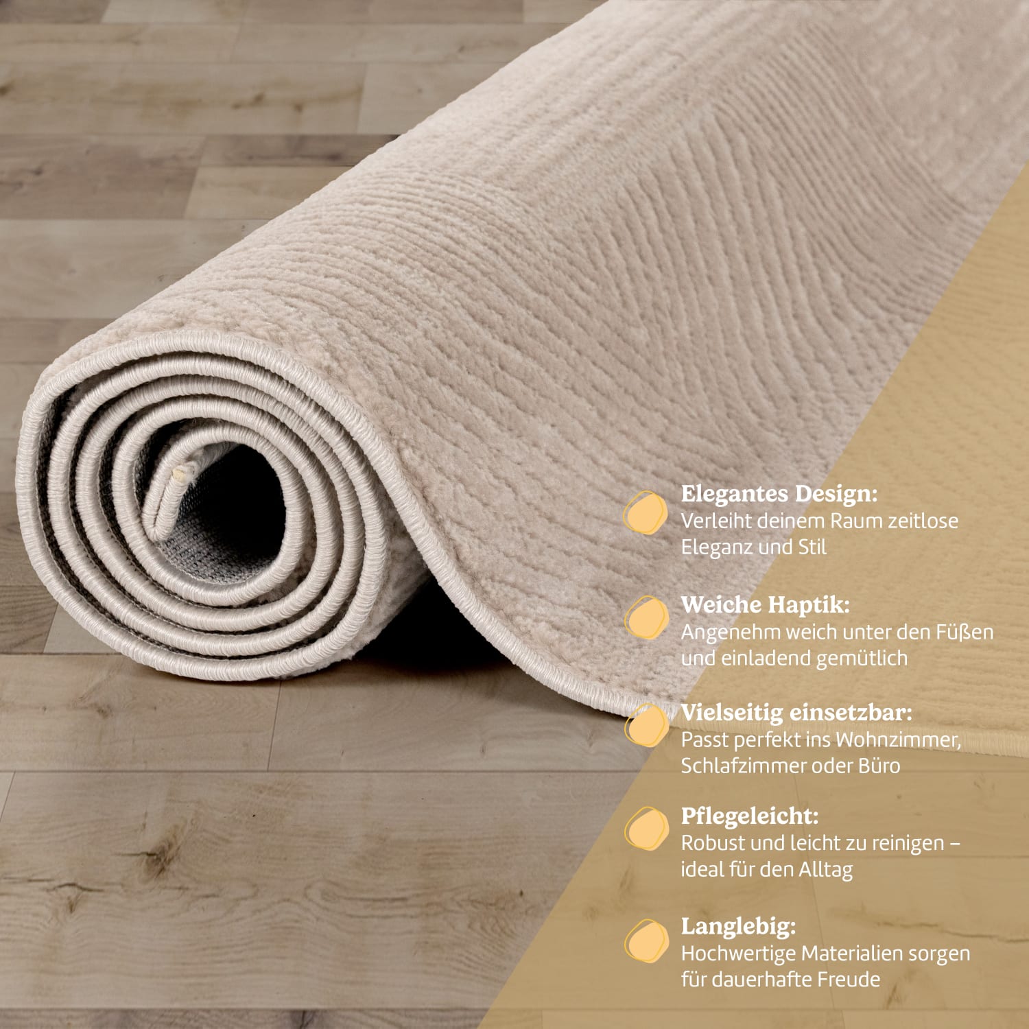 Moderner-Teppich Tinos Beige
