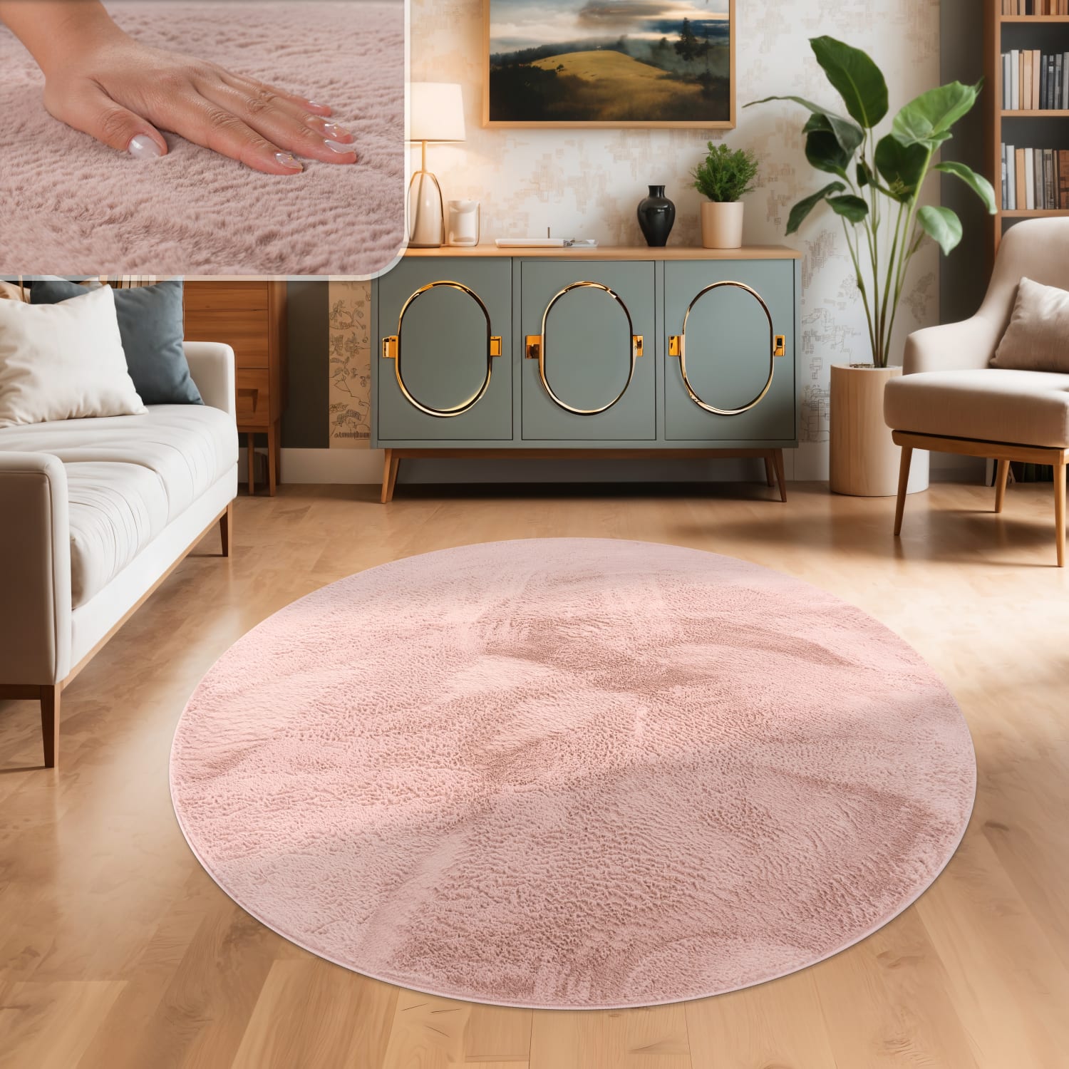 Flauschteppich Soft Pink