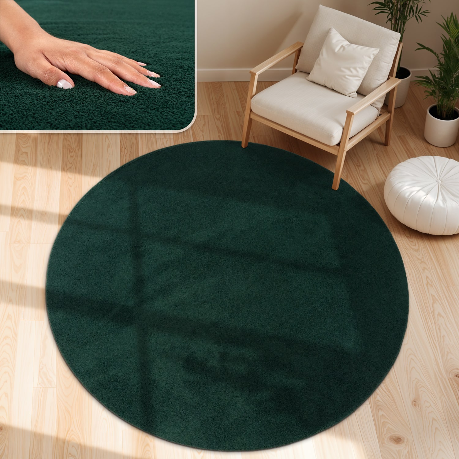 Teppich Cadiz | Grün | 120 cm rund