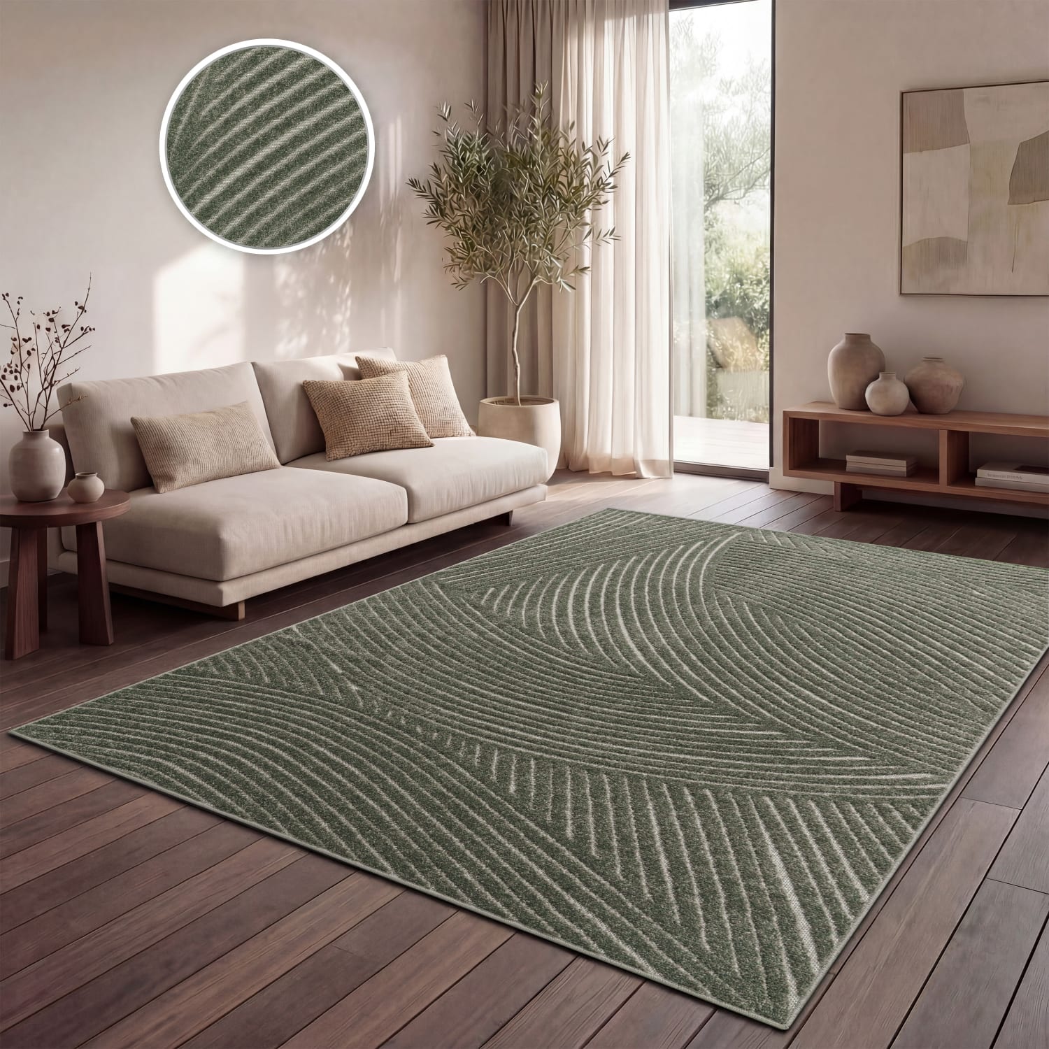 In- & outdoor-teppich Cotton | Grün | 200x290 cm