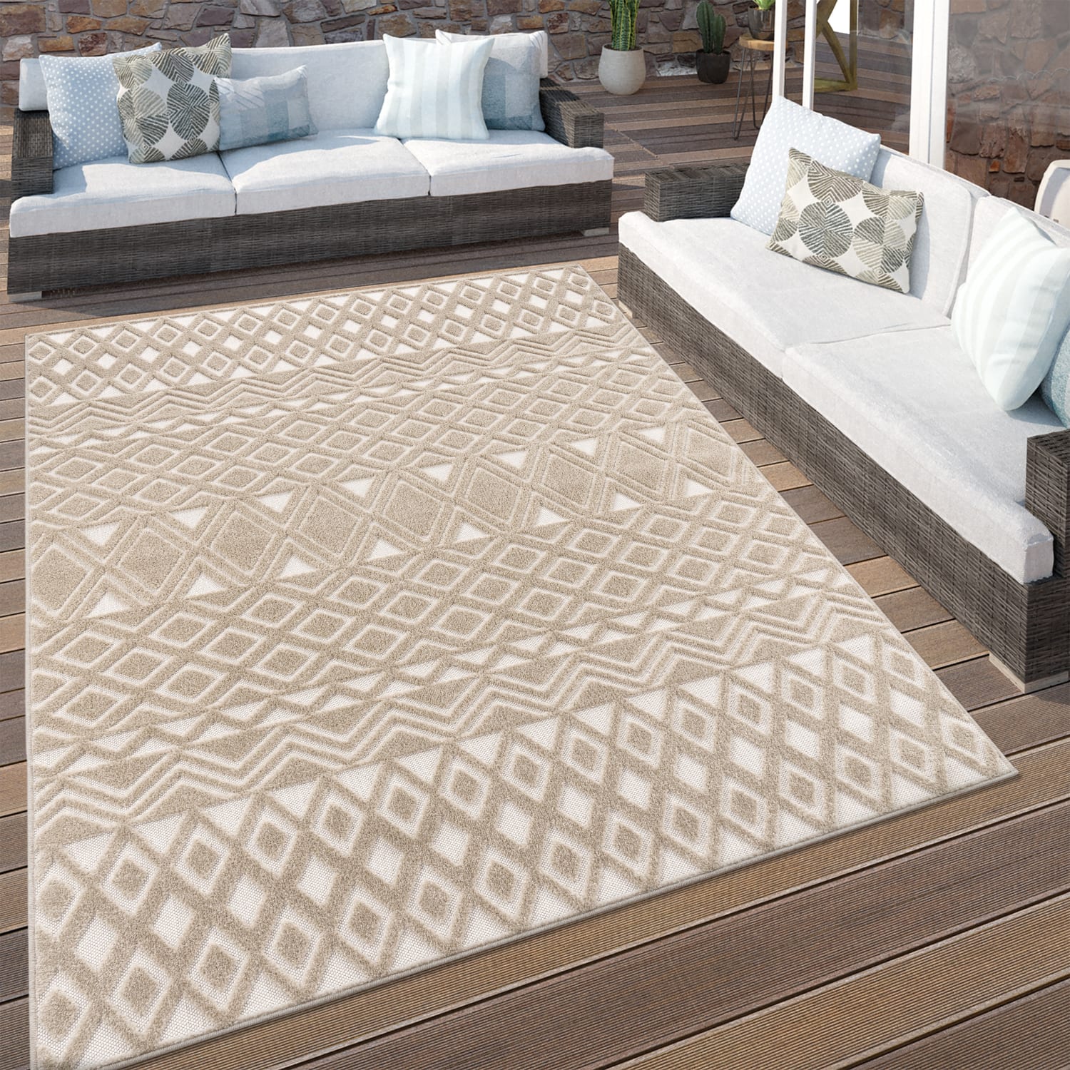 In- & Outdoor-Teppich Stilo Beige