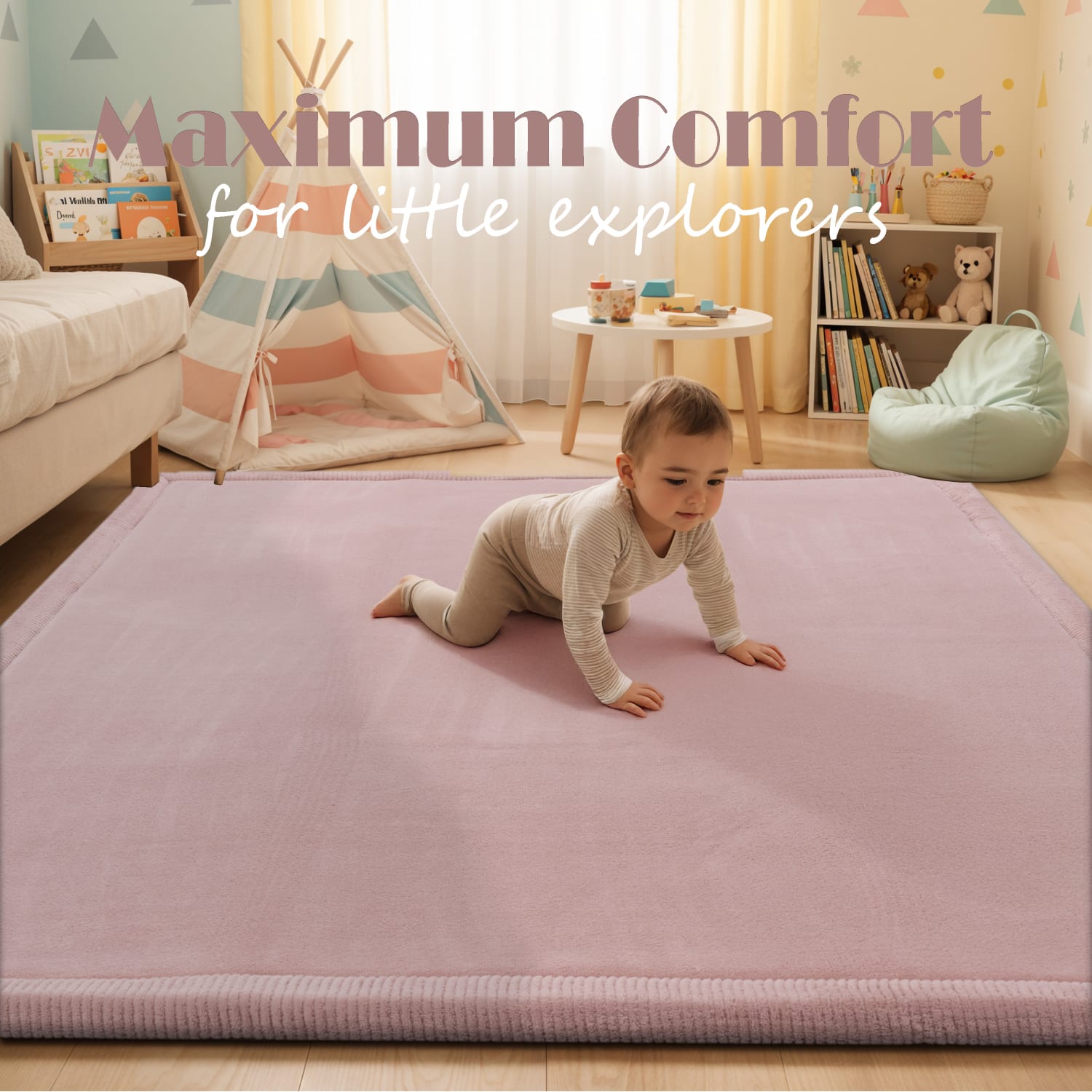 Kinderteppich waschbar Tatami Pink