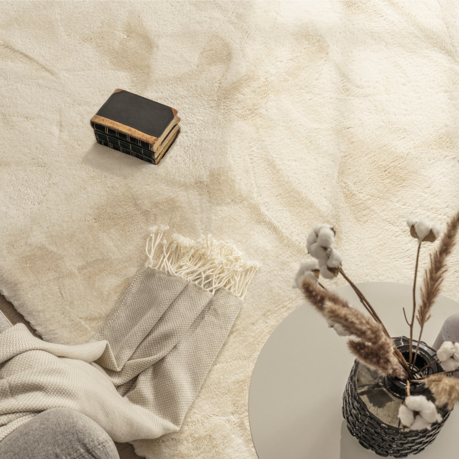 Fell-Teppich Rabbit Deluxe Creme