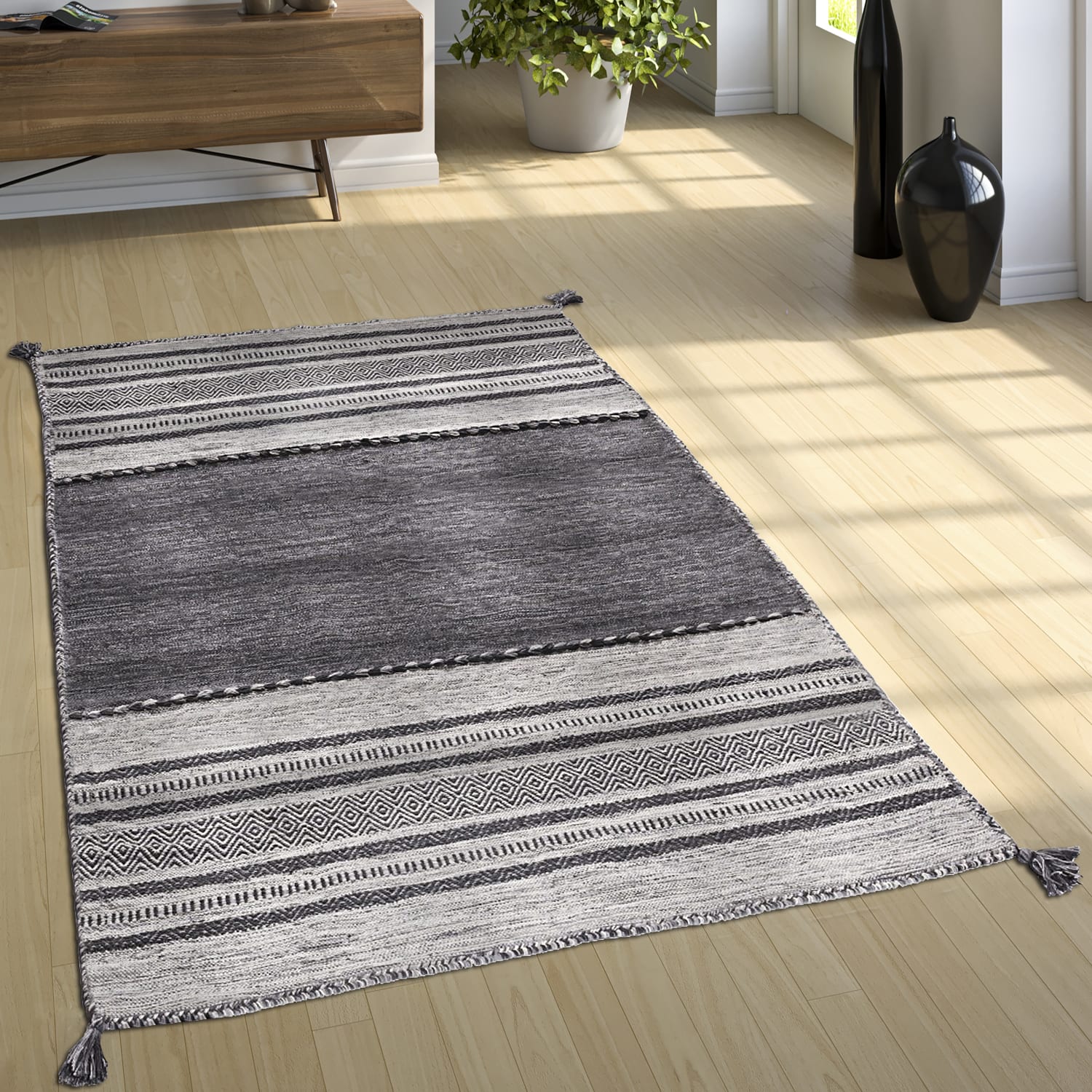 Teppich Kilim Grau