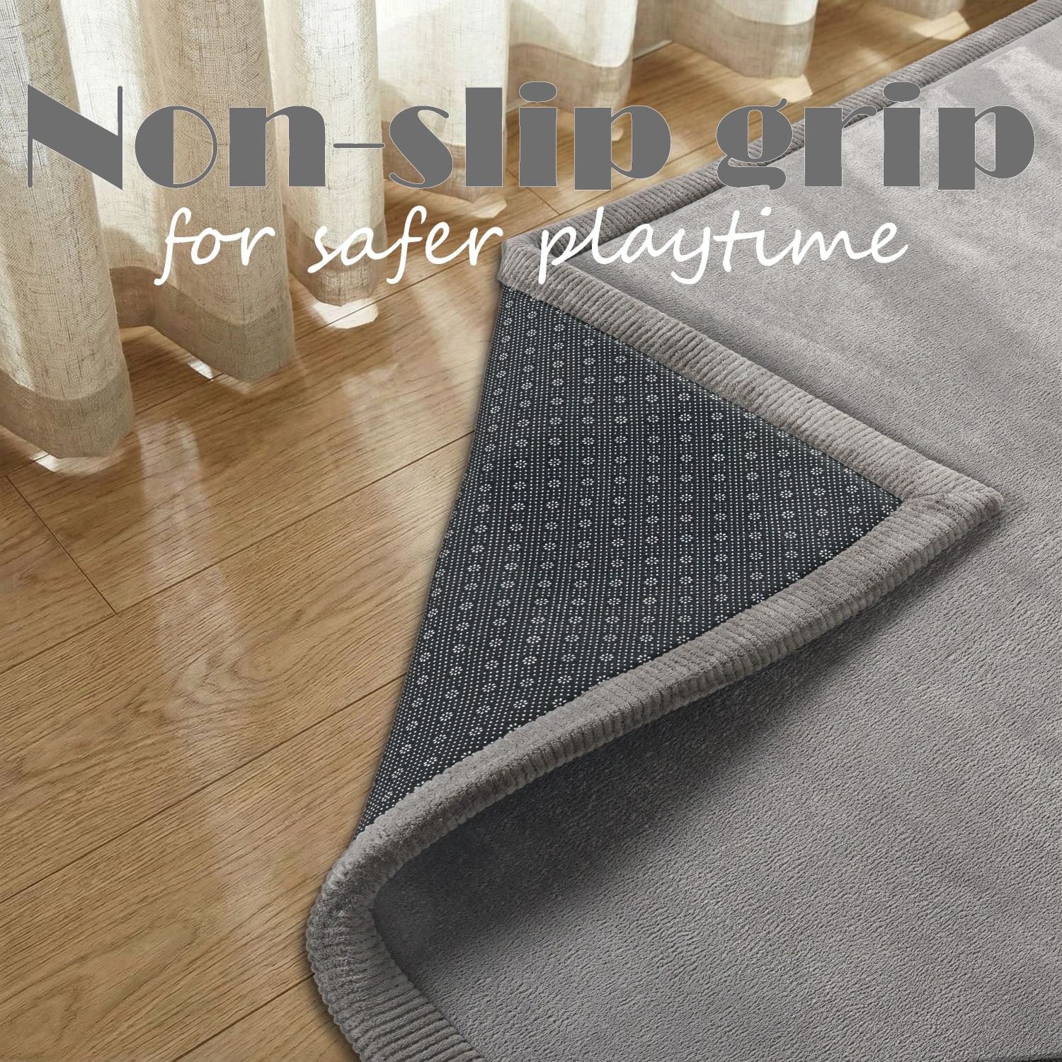 Kinderteppich waschbar Tatami Grau