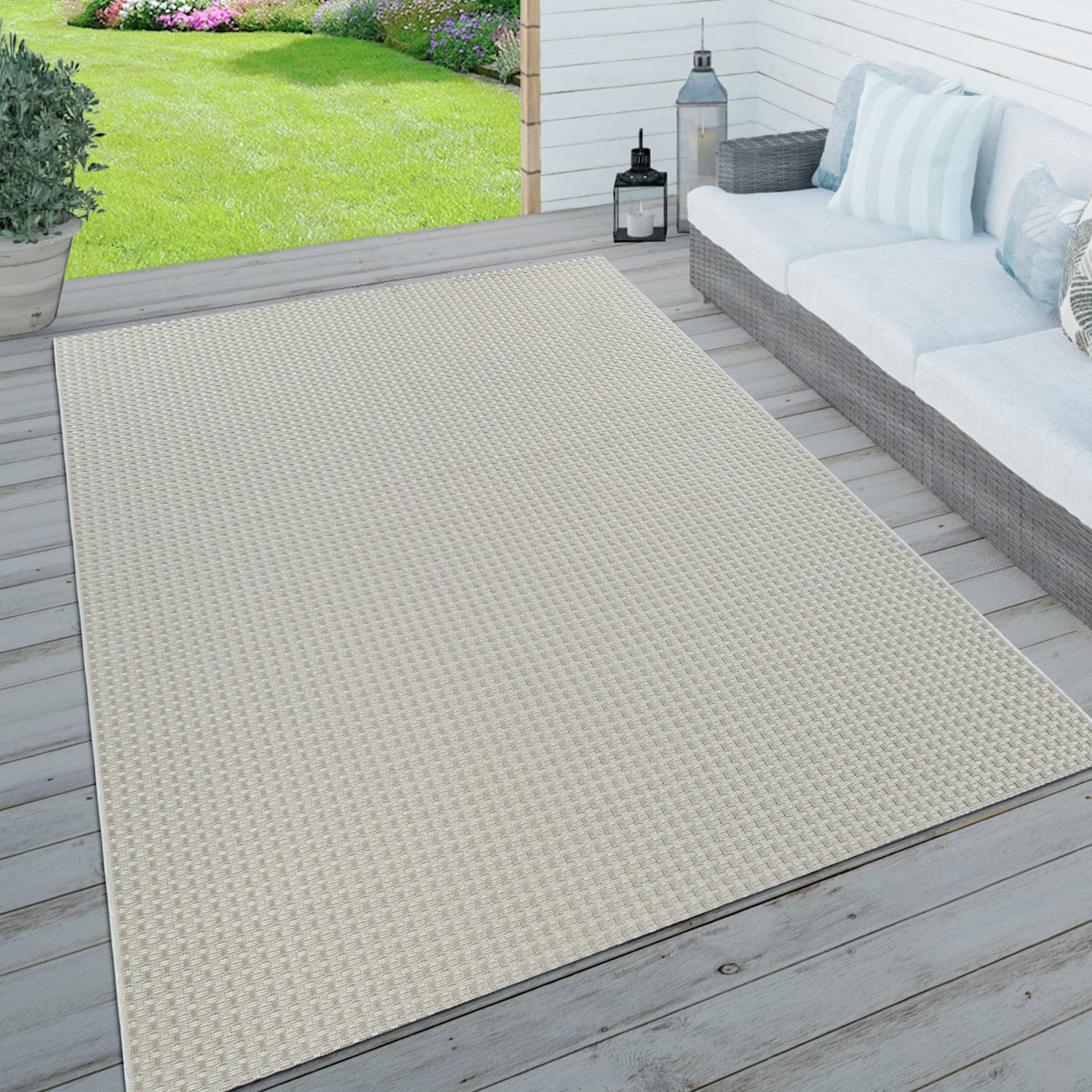 In- & Outdoor-Teppich Waregem Weiß