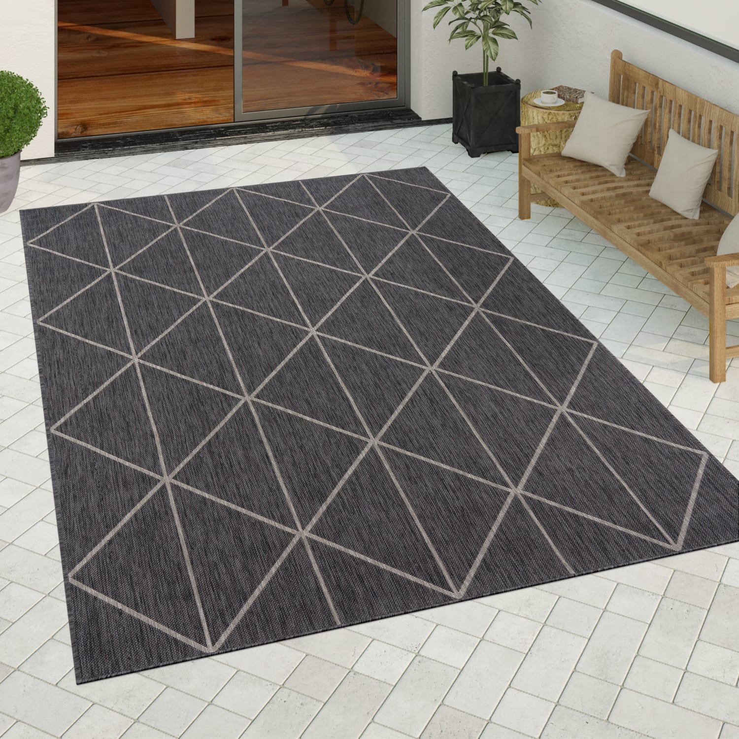 In- & Outdoor-Teppich Modena Anthrazit