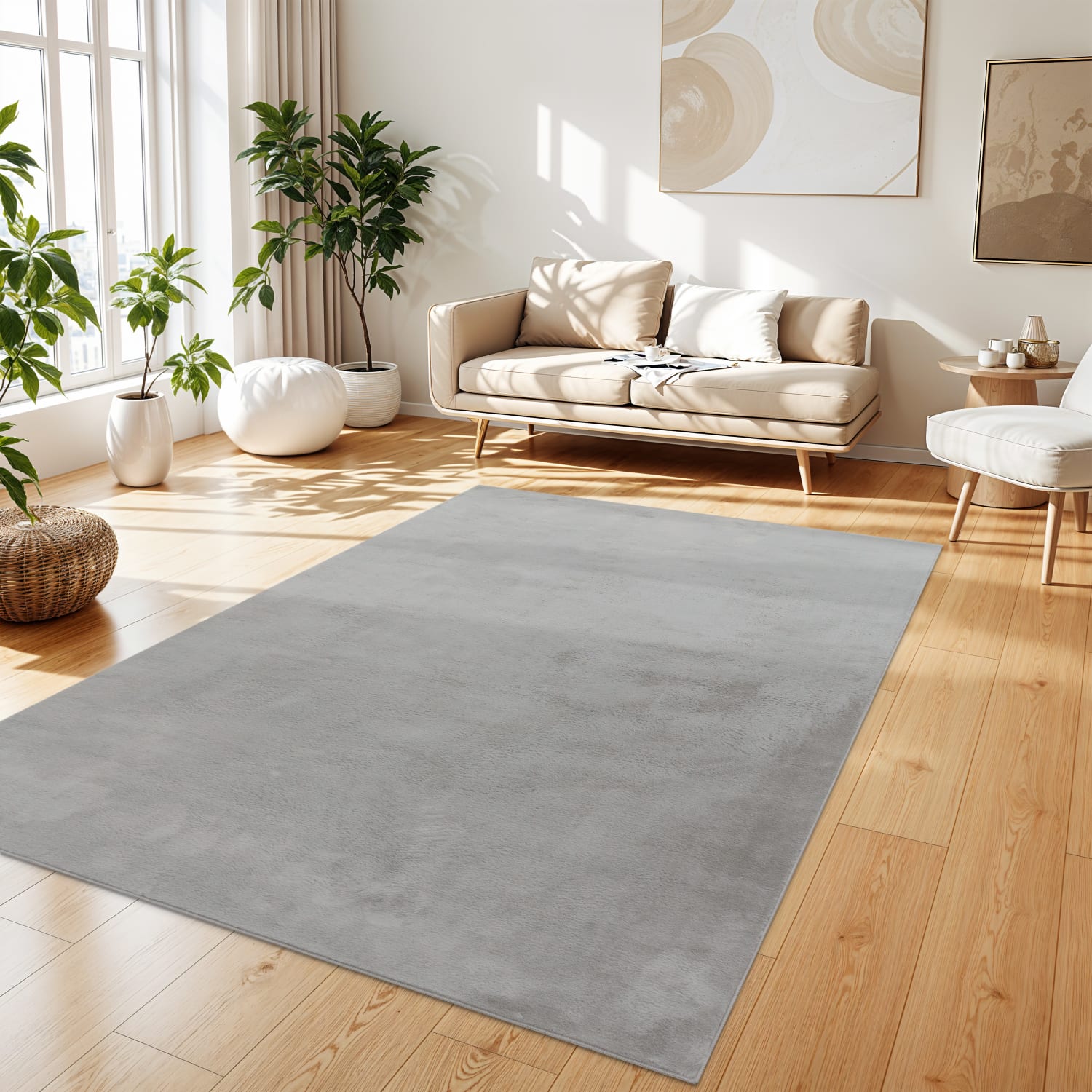 Flauschteppich Soft Grau