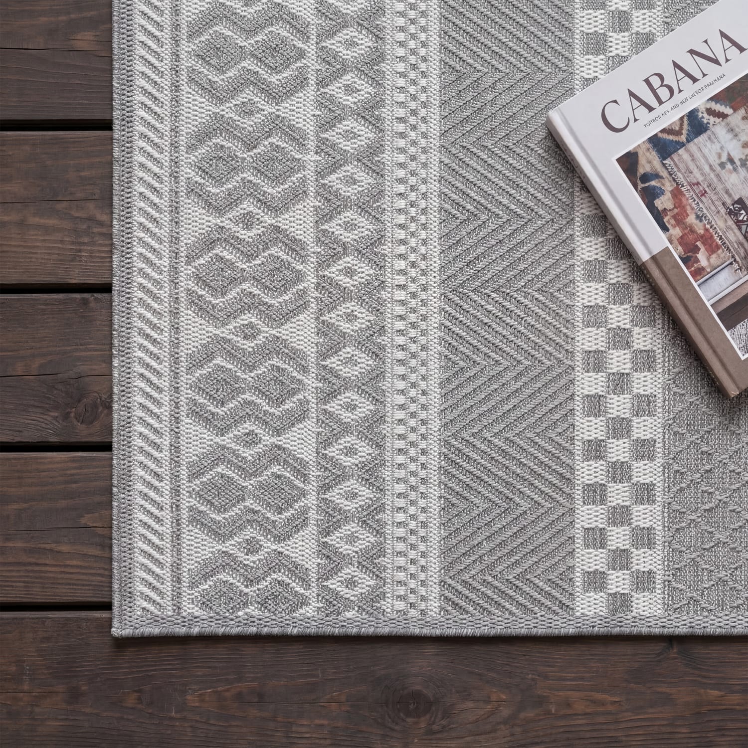 In- & Outdoor-Teppich Vermont Weiß-Grau