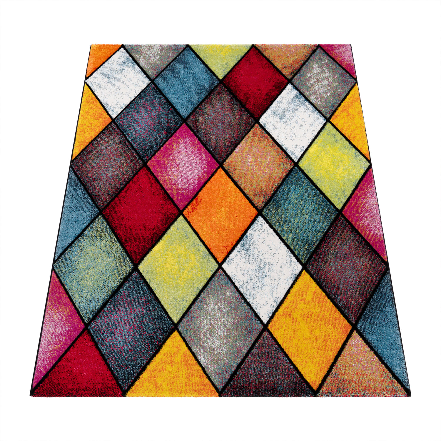 Moderner-Teppich Smaragd Mehrfarbig