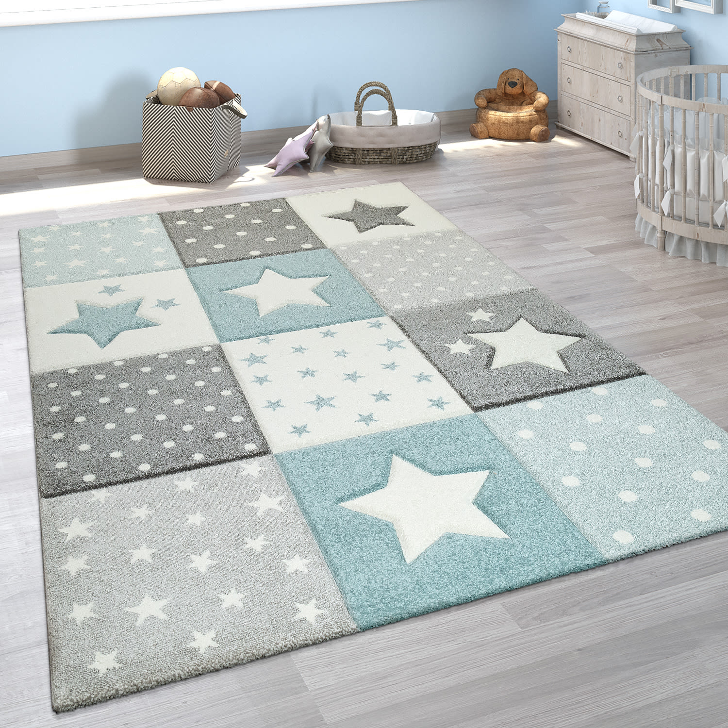 Kinder-Teppich Cosmo Blau