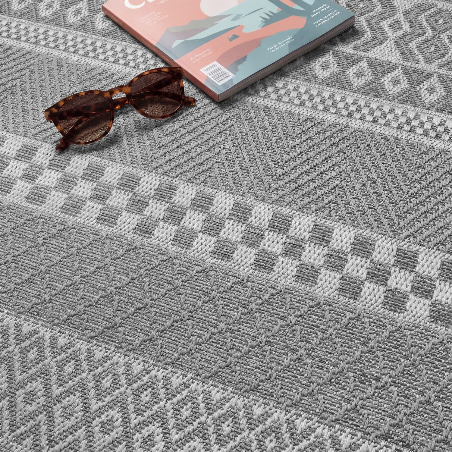 In- & Outdoor-Teppich Vermont Weiß-Grau