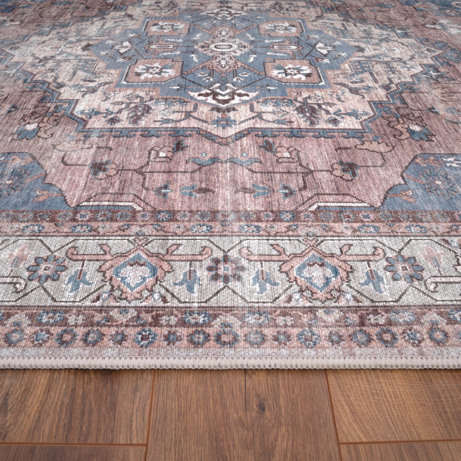 Teppich waschbar Bordeaux Mehrfarbig