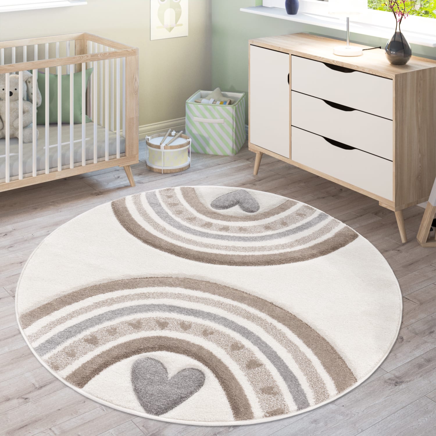 Kinder-teppich Cosmo | Beige | 200 cm rund