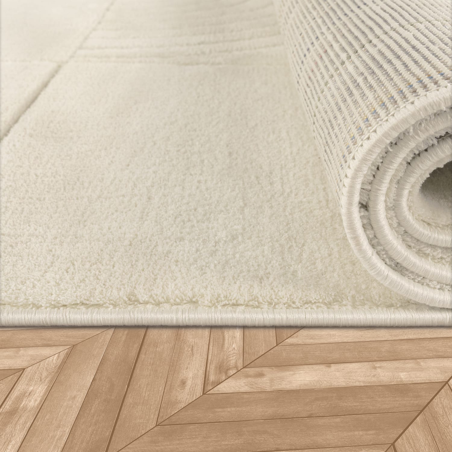 Moderner-Teppich Girit Creme