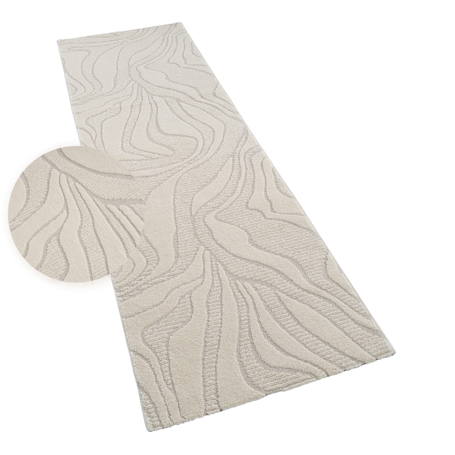 Moderner-Teppich Aura Creme