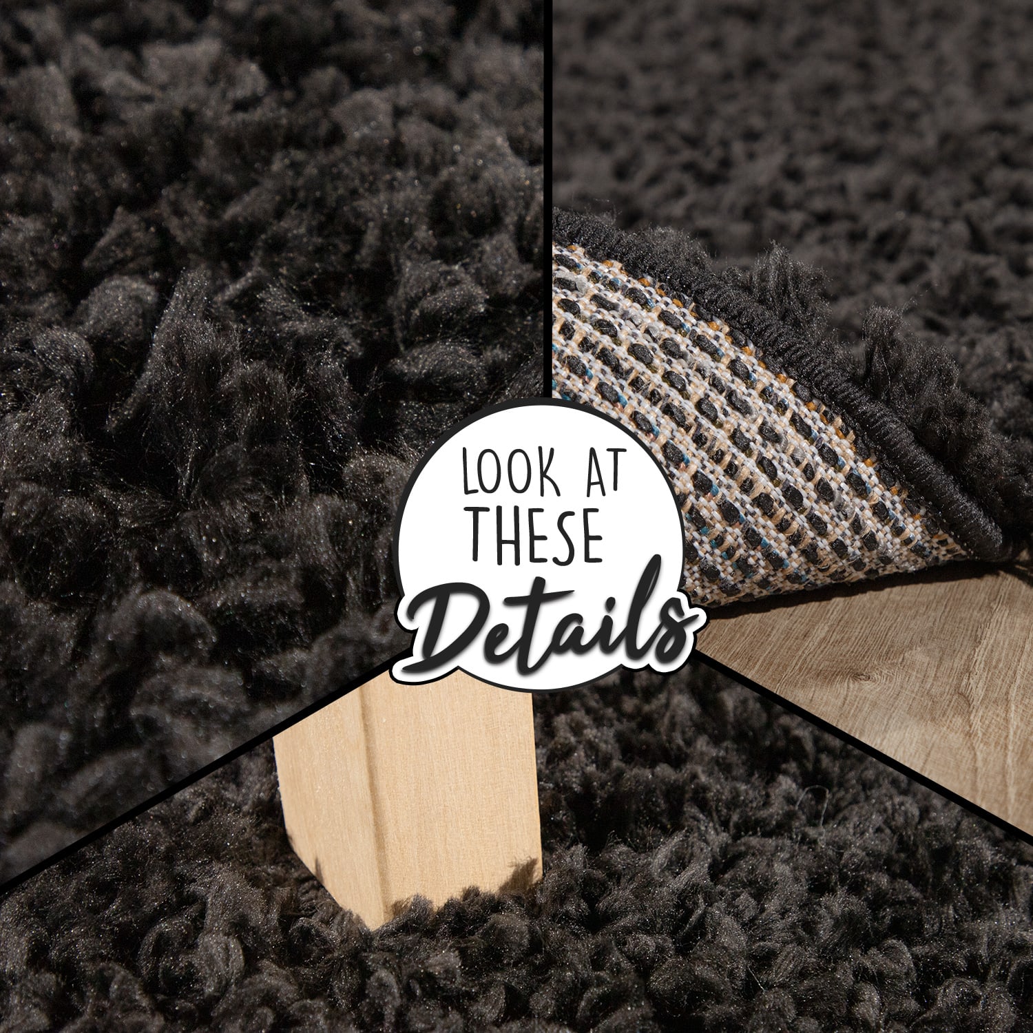 Shaggyteppich Sky Schwarz