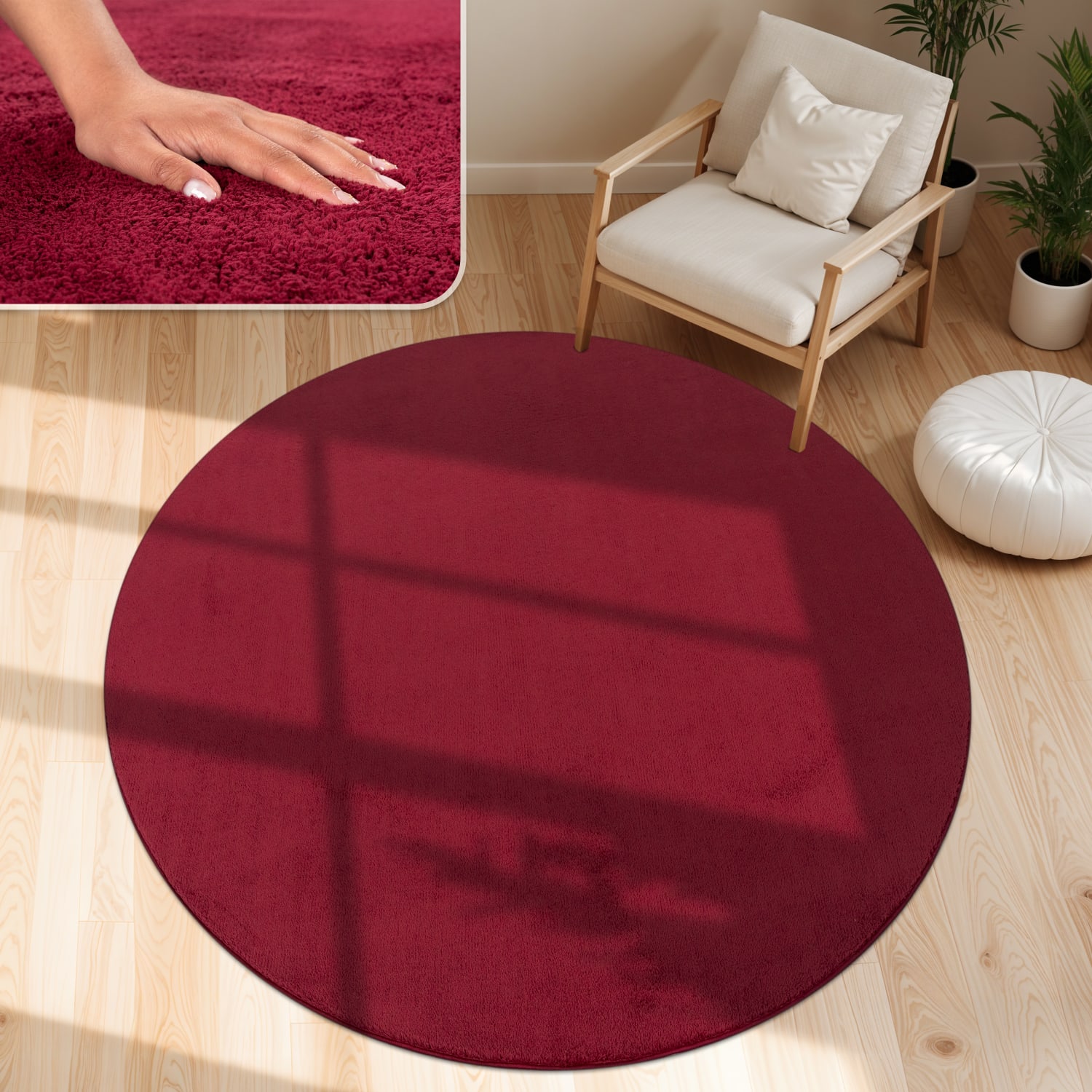 Teppich Cadiz | Rot | 200 cm rund