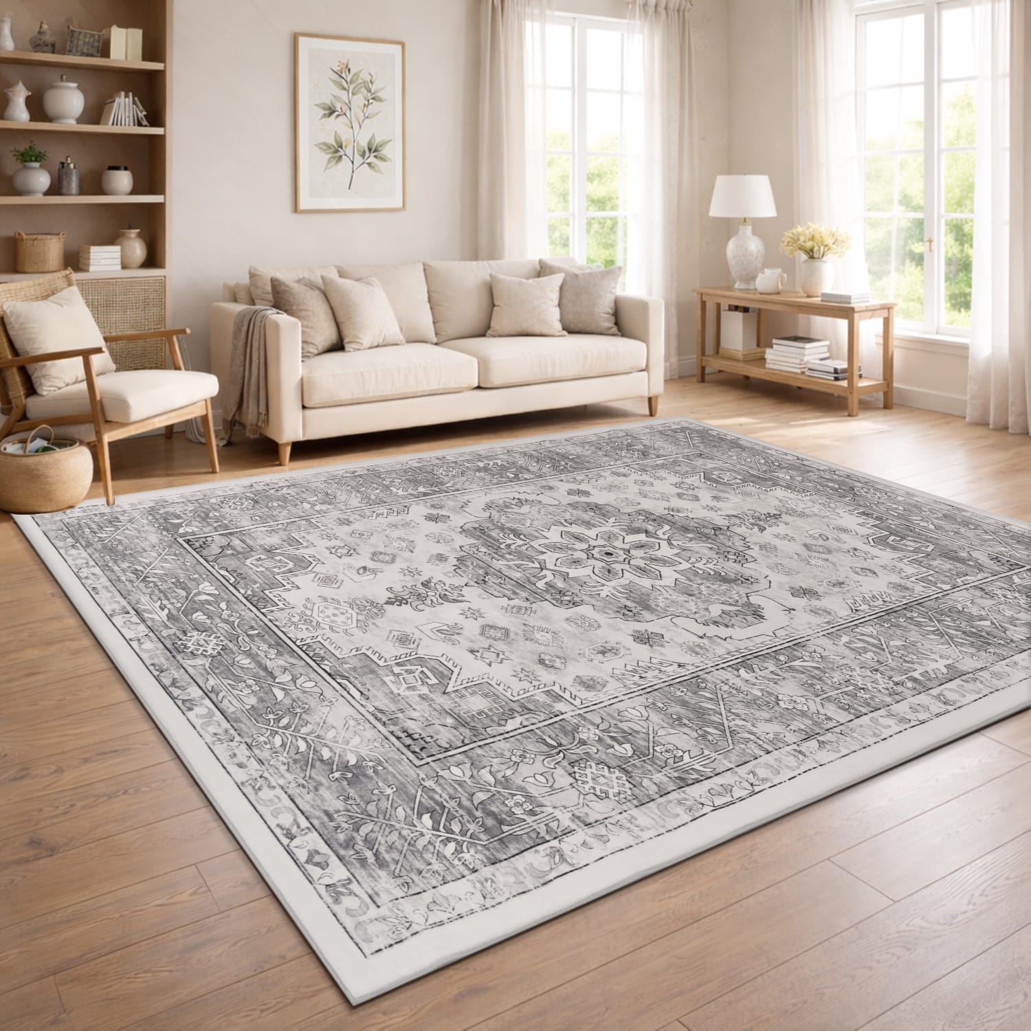 Teppich waschbar Semer Grau