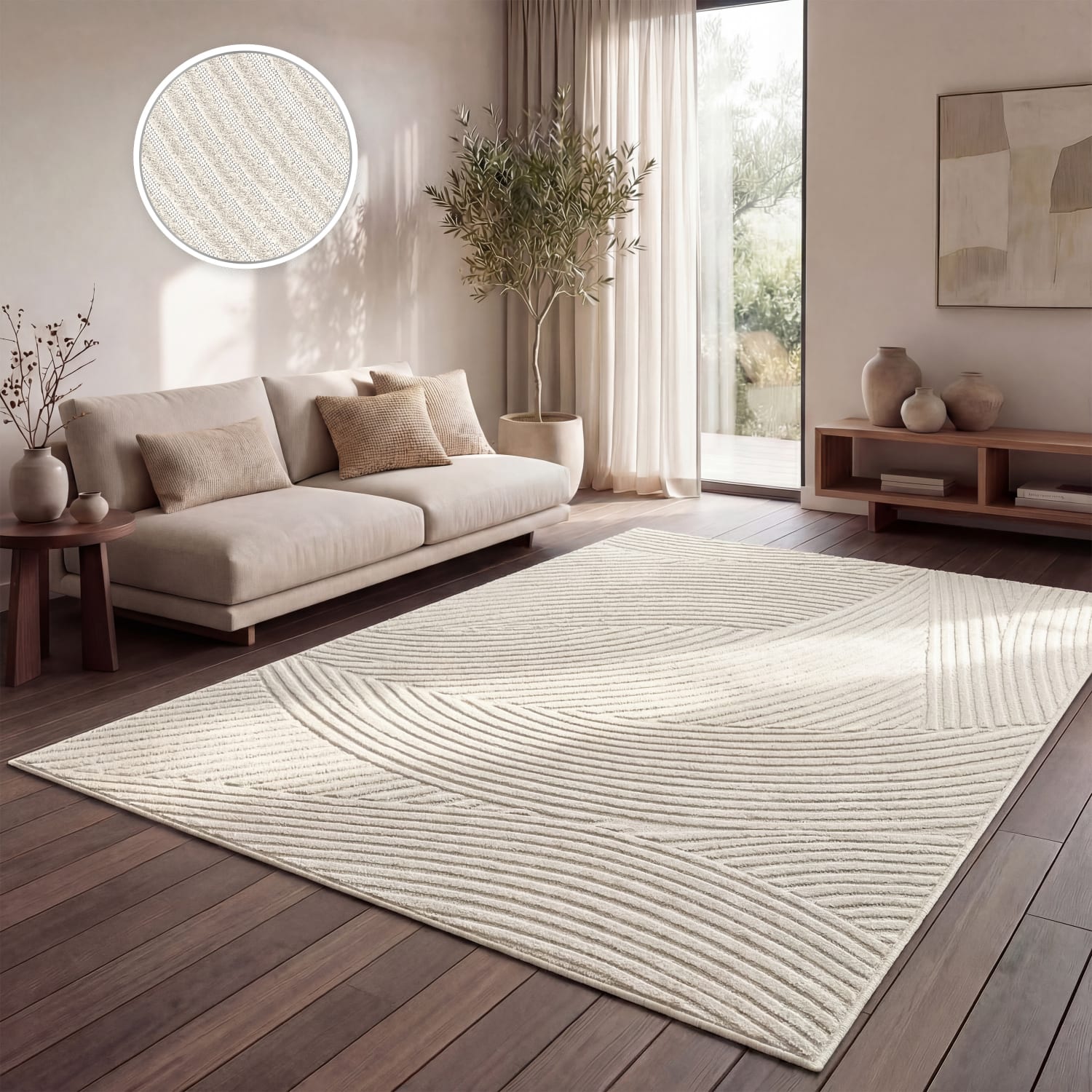 In- & outdoor-teppich Cotton | Creme | 120x170 cm