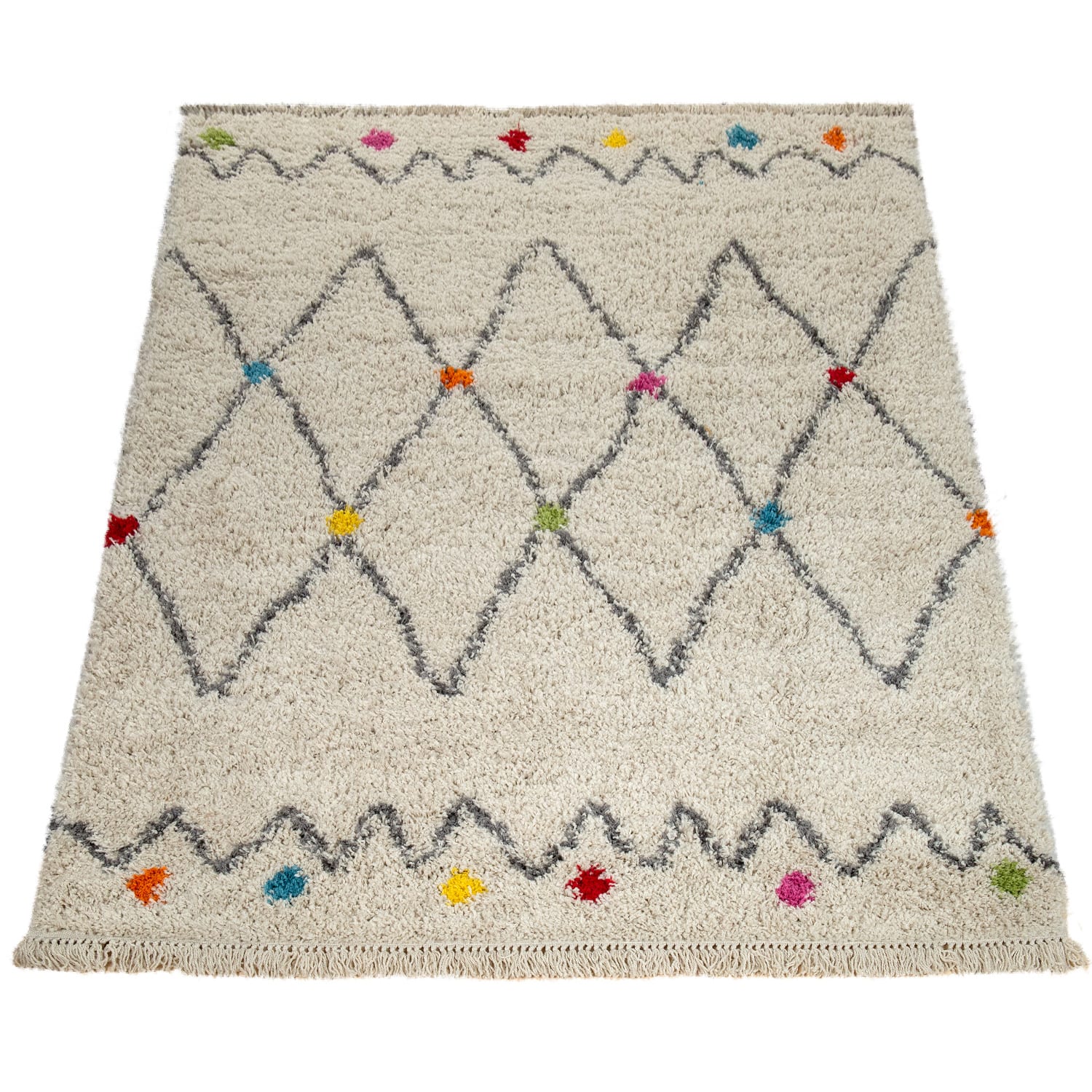 Hochflorteppich Wooly Creme