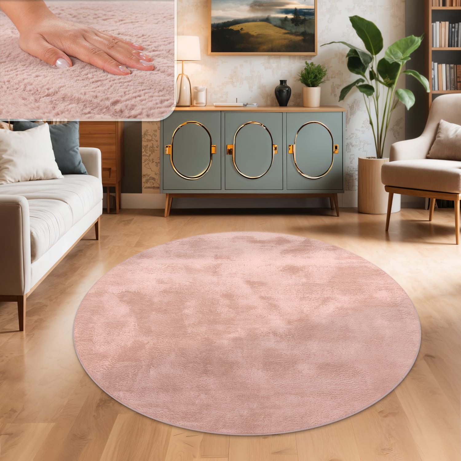 Flauschteppich Soft Pink