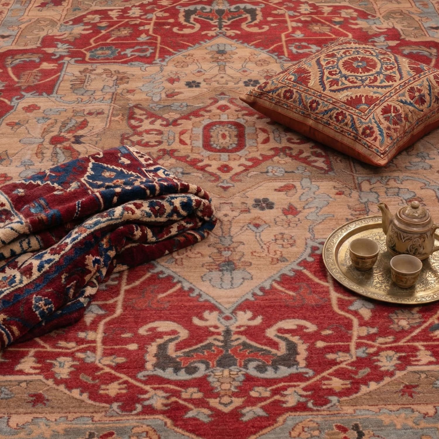 Teppich waschbar Semer Rot