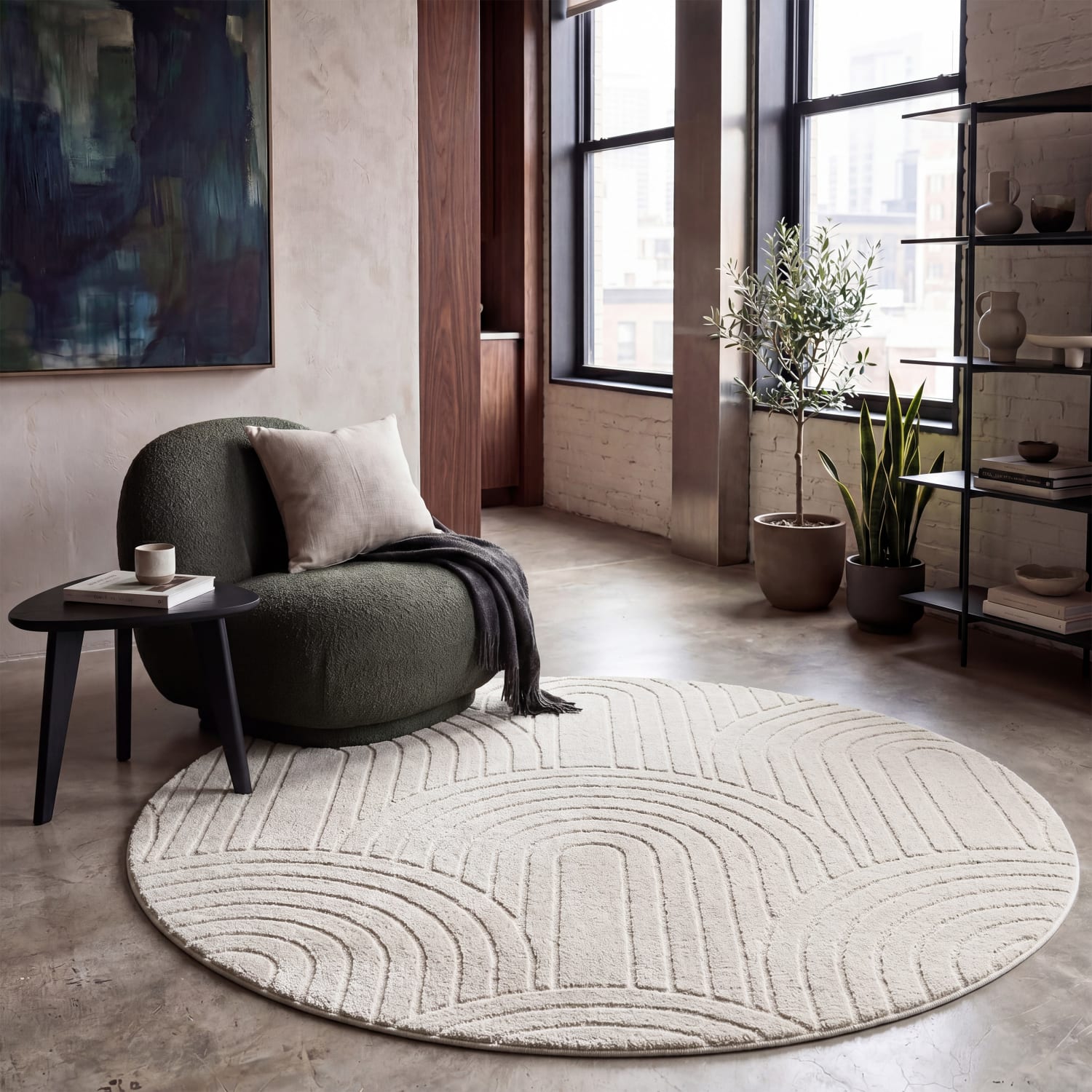 Moderner-Teppich Tokio Creme