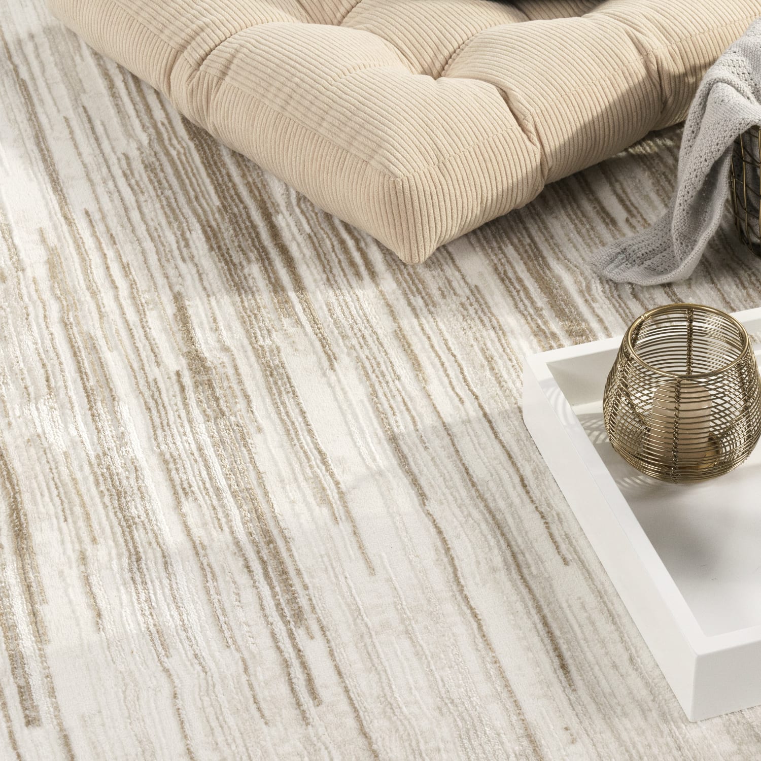 Moderner-Teppich Mykonos Creme