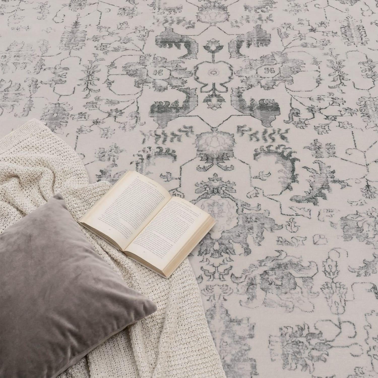 Teppich waschbar Semer Silber