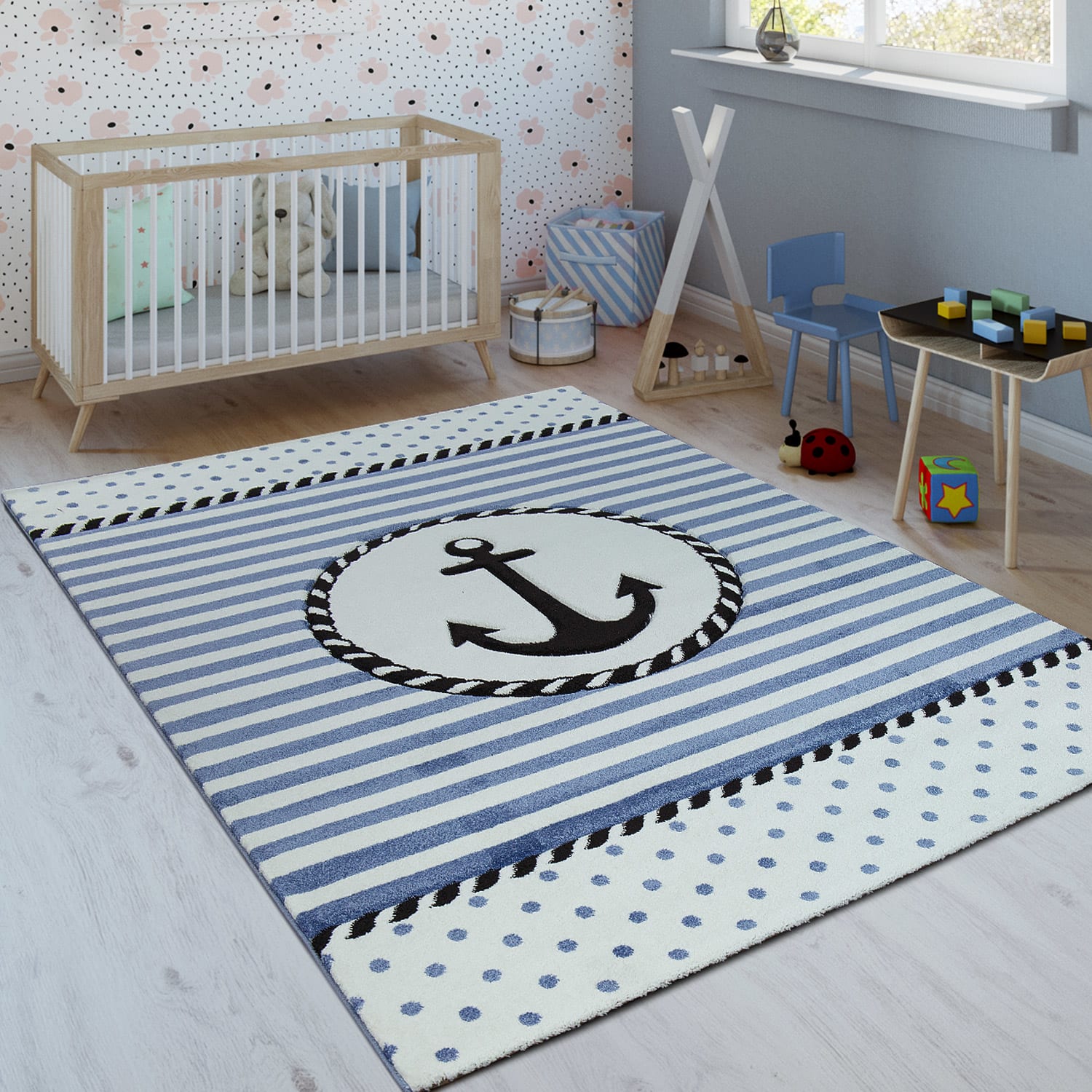 Moderner-Teppich Diamond Blau