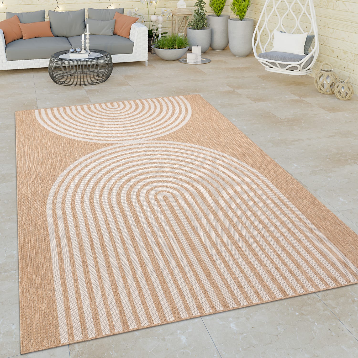 In- & Outdoor-Teppich Illusion Beige