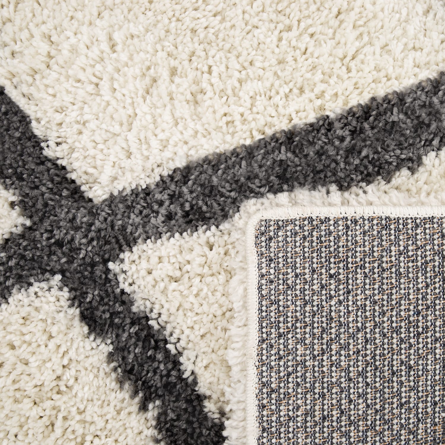 Hochflorteppich Arezzo Weiß-Anthrazit