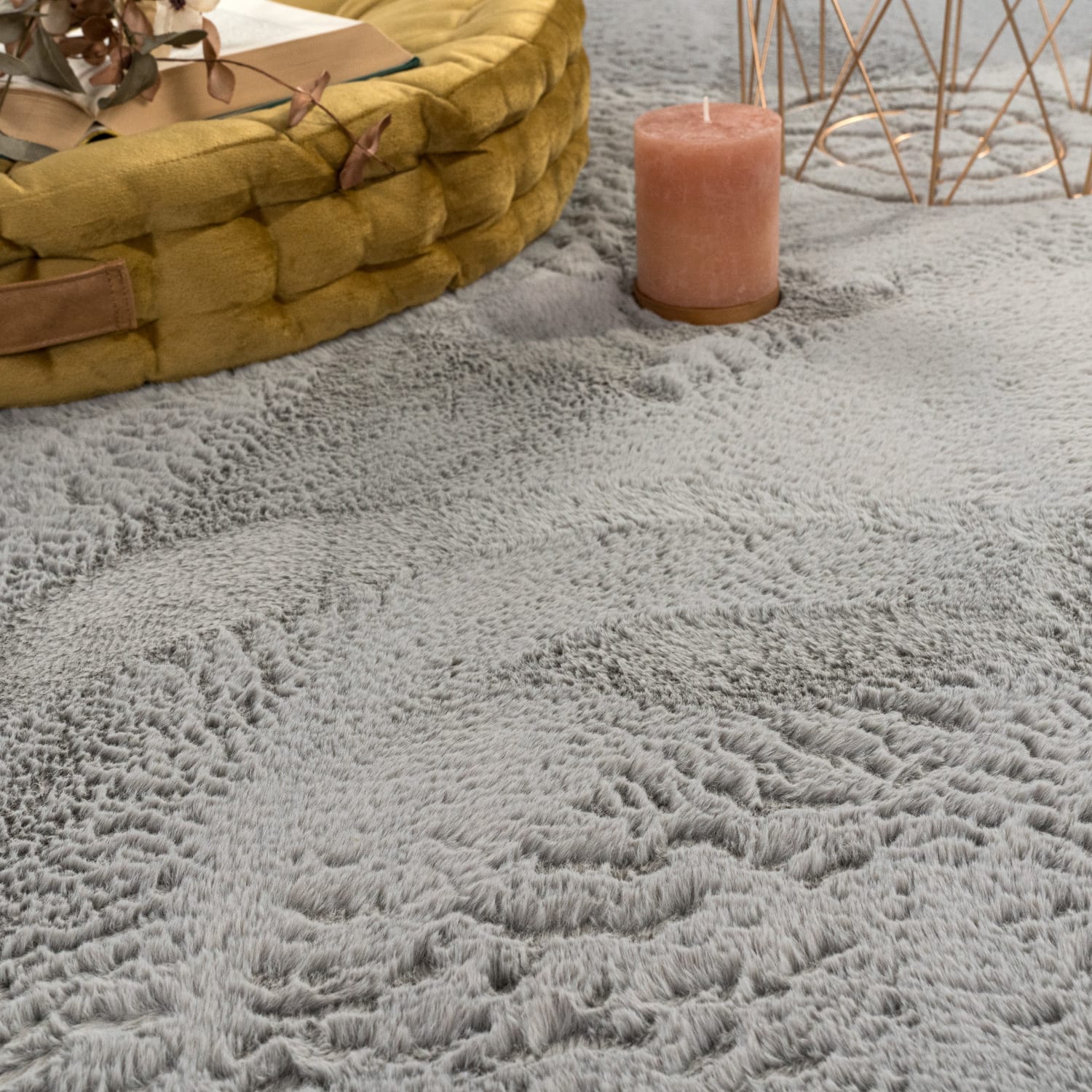 Flauschteppich Soft | Grau | 160 cm rund