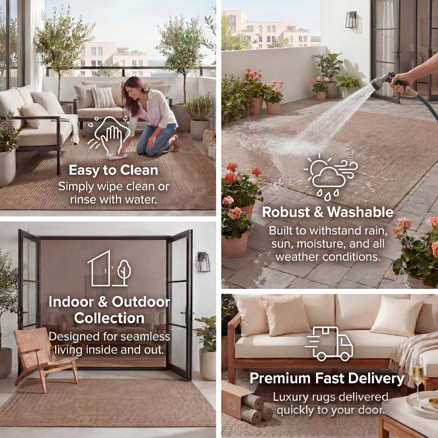 In- & Outdoor-Teppich Waregem Beige