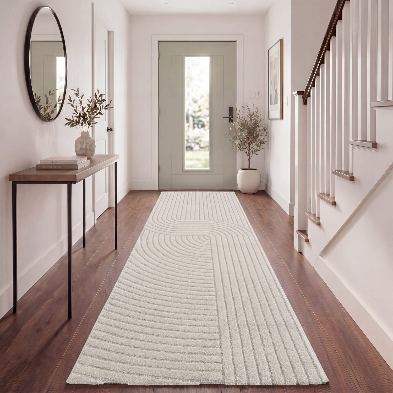 Moderner-Teppich Aura Creme