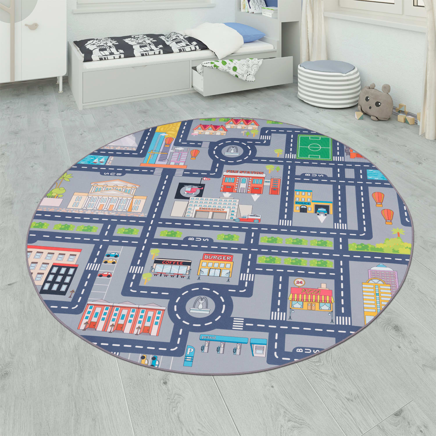 Kinder-Teppich Bino Grau