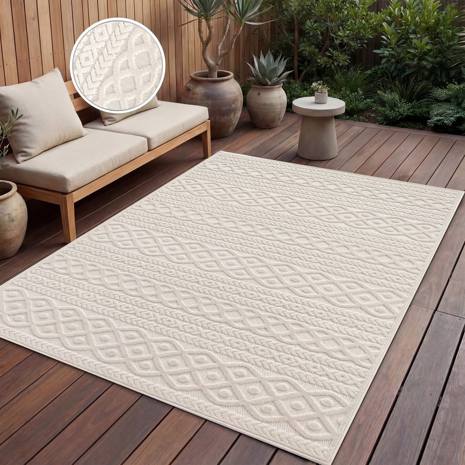 In- & Outdoor-Teppich Cotton Creme