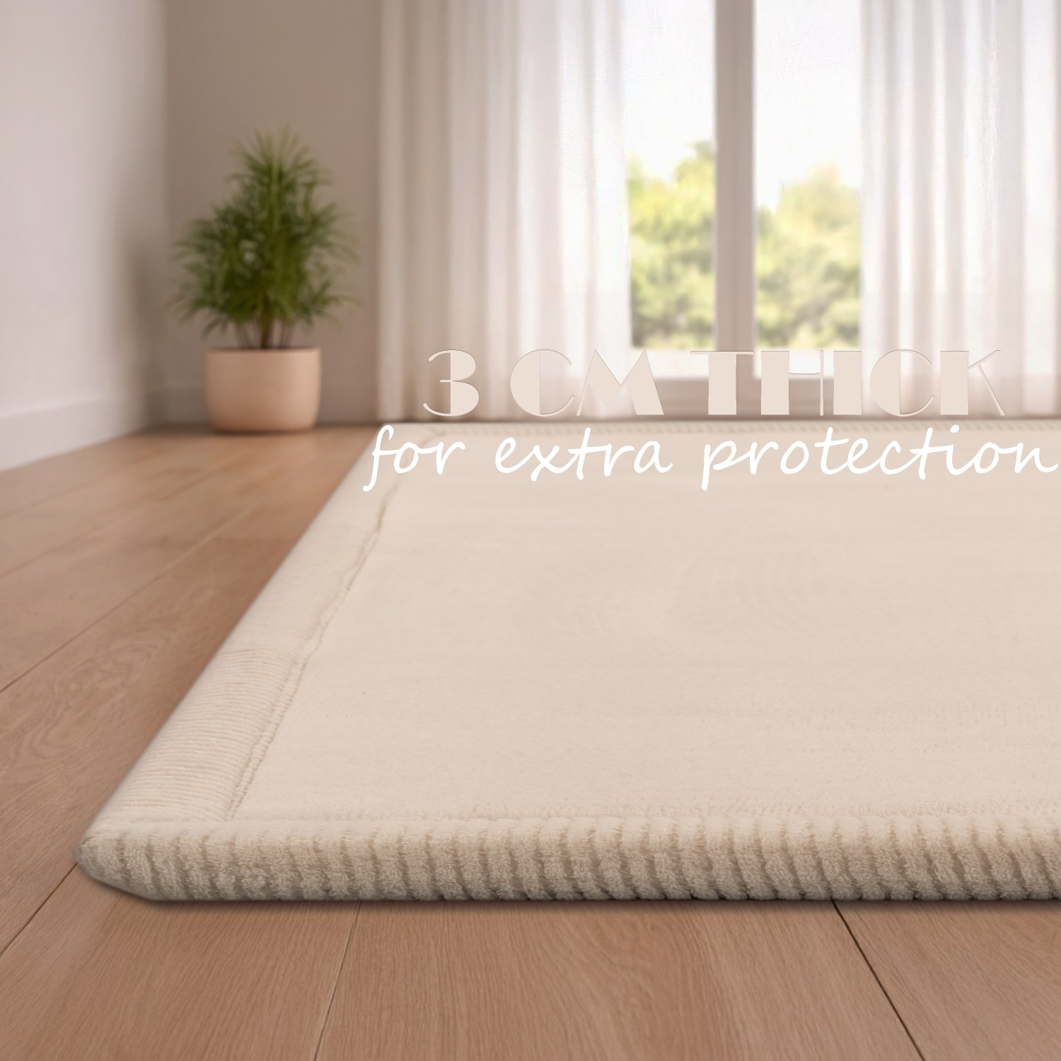 Kinderteppich waschbar Tatami Creme