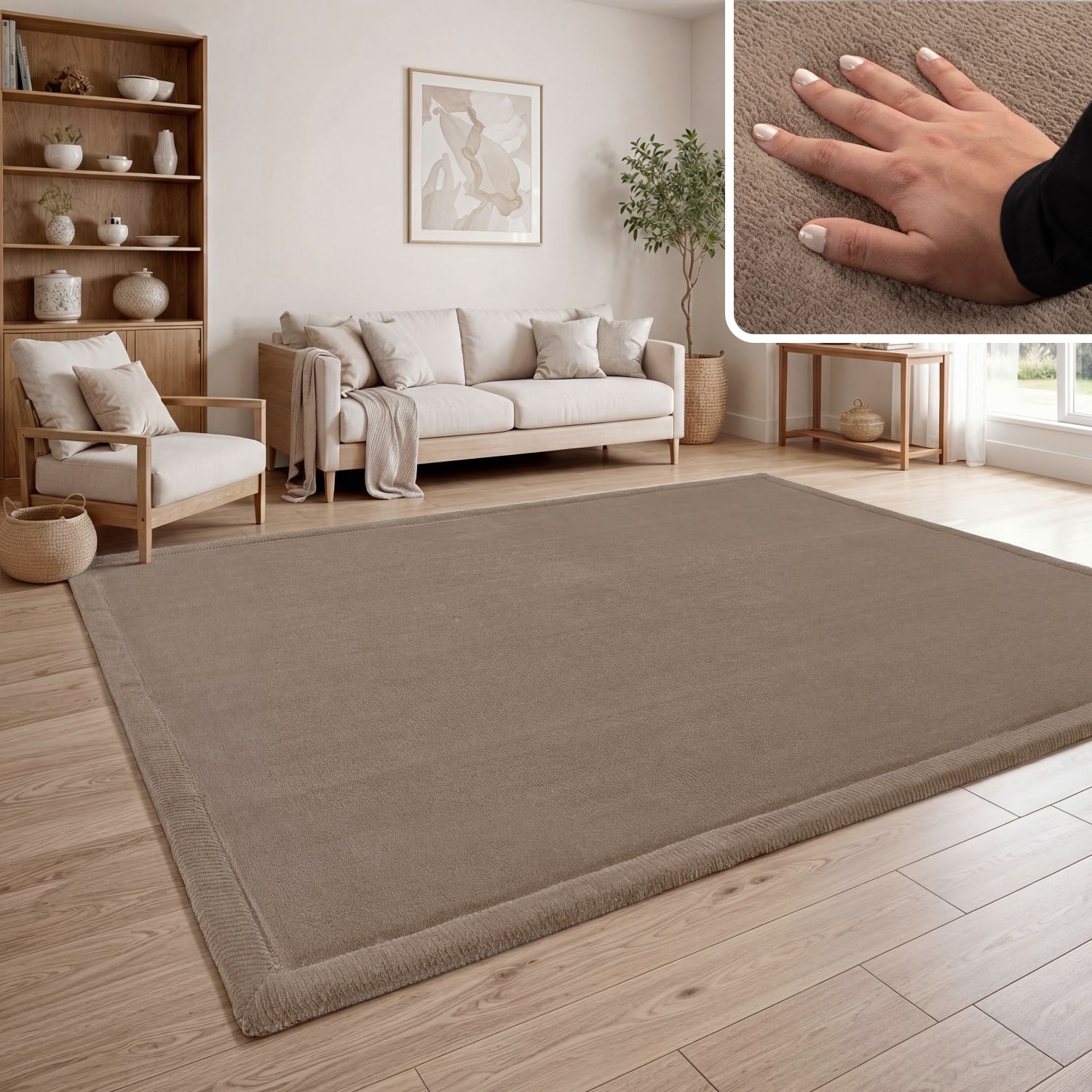 Kinderteppich waschbar Tatami Beige