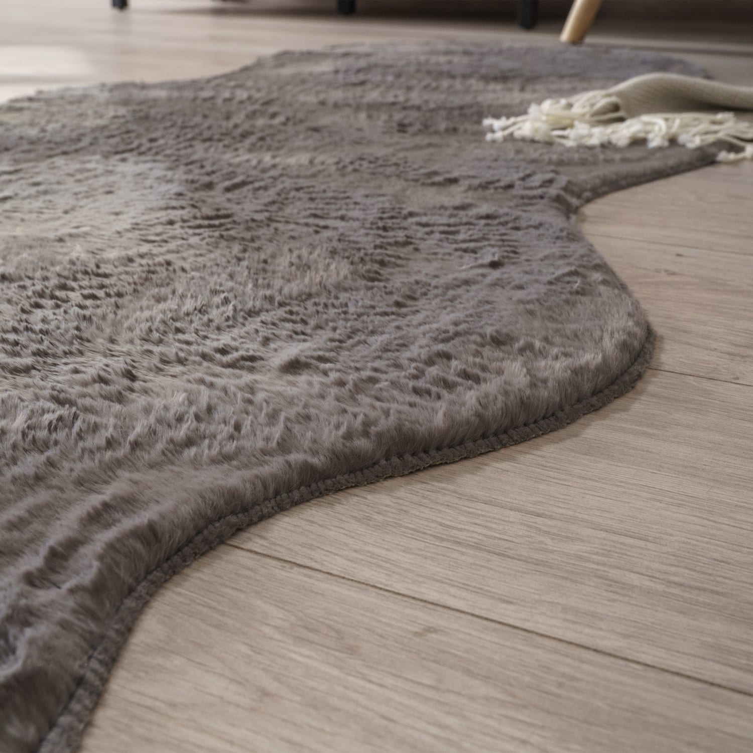 Fell-teppich Pelt | Anthrazit | 60x90 cm Fell-Form