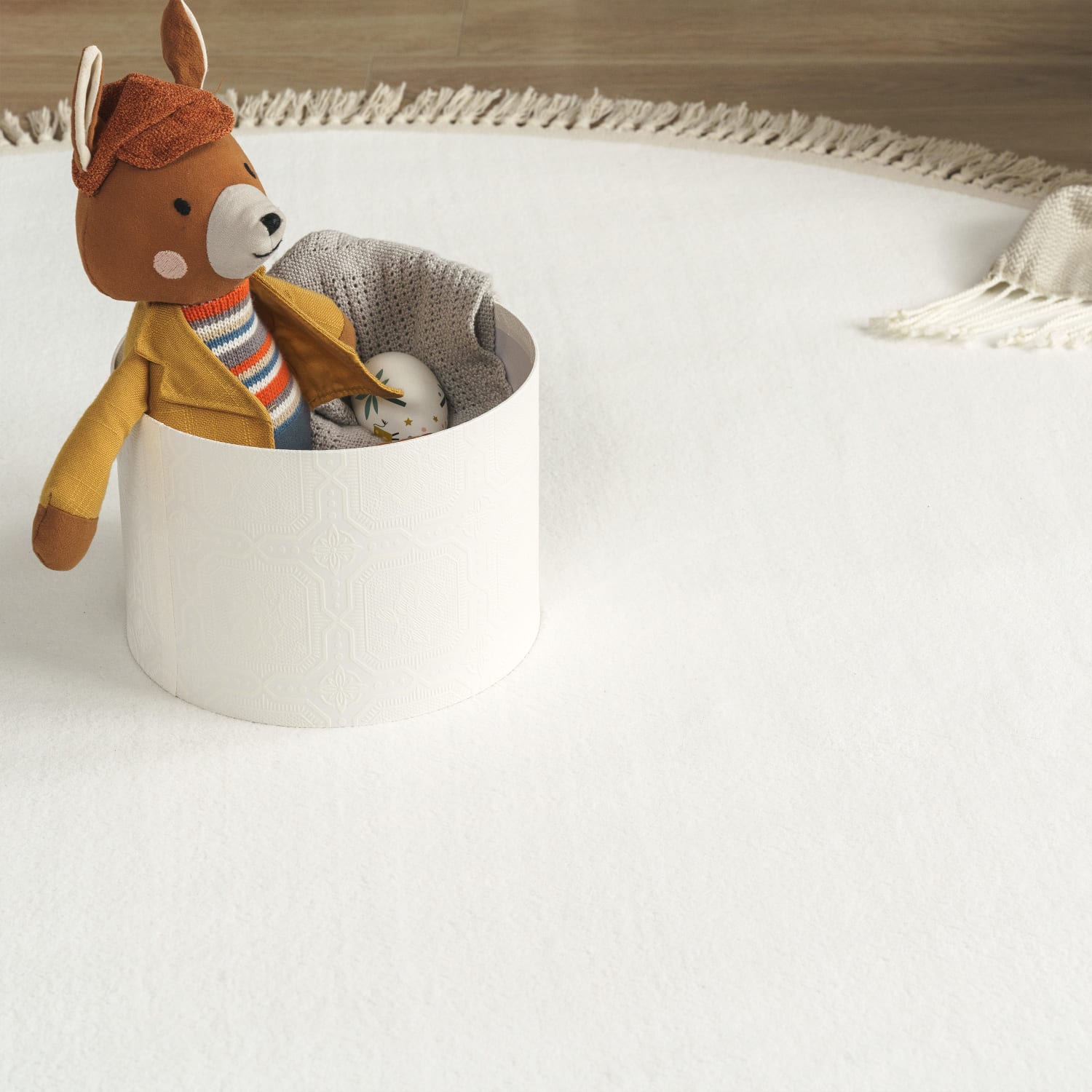 Teppich waschbar Swindon Creme