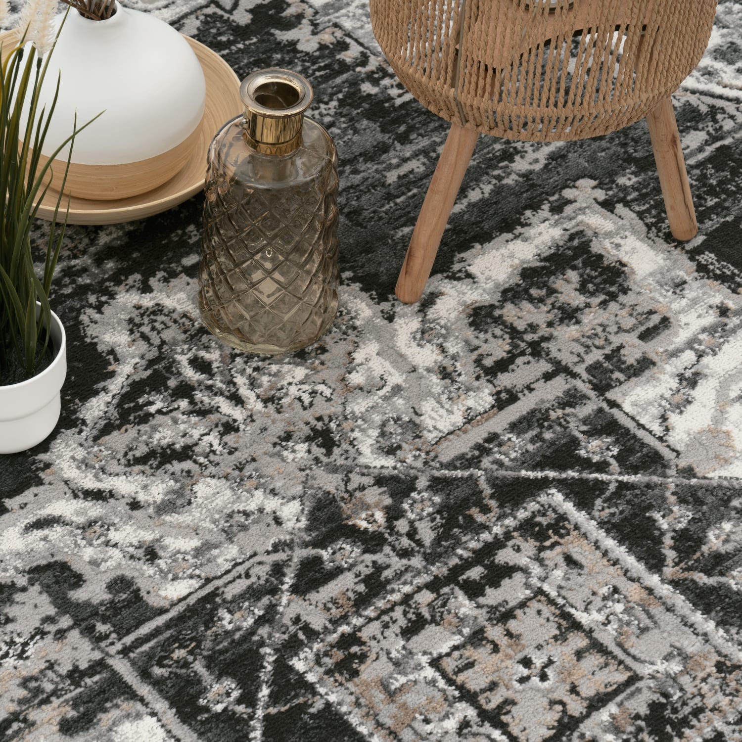 Vintage Teppich Pescara Schwarz