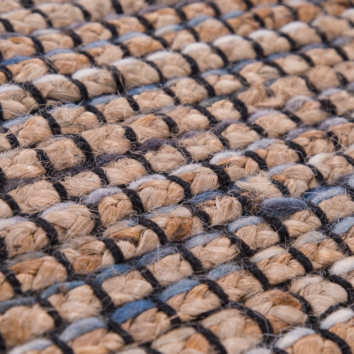 Handgewebter Teppich Odense Blau