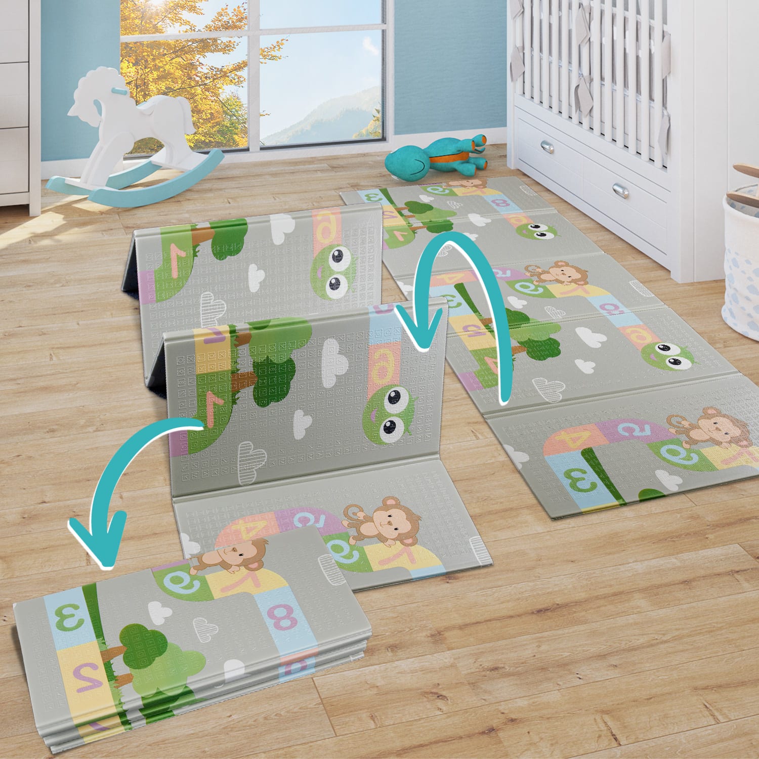 Spielteppich faltbar Folding Mat Mehrfarbig