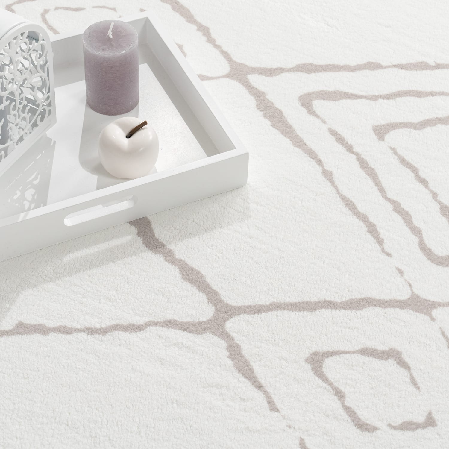 Teppich waschbar Luton Creme