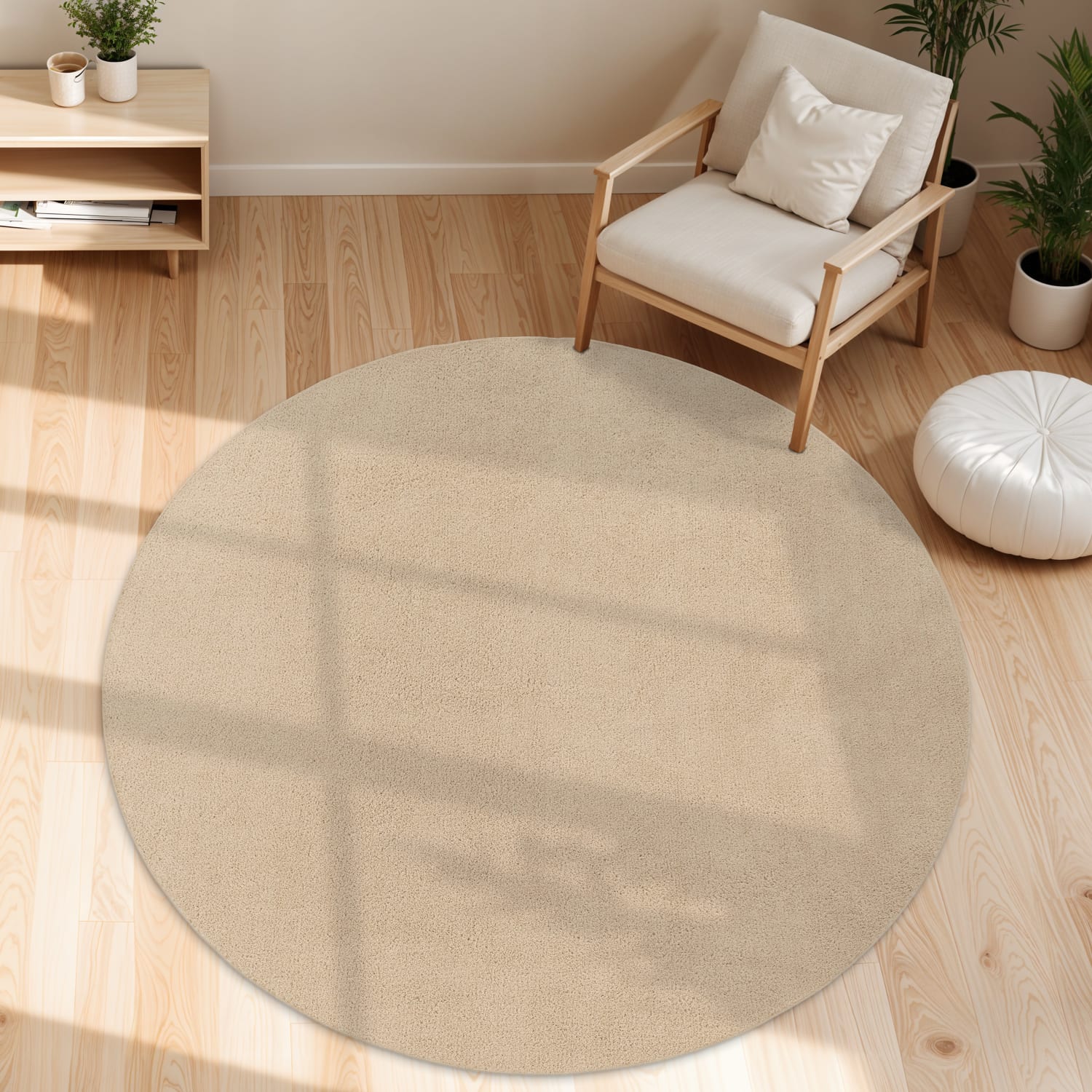 Teppich Cadiz | Dunkel-Beige | 200 cm rund