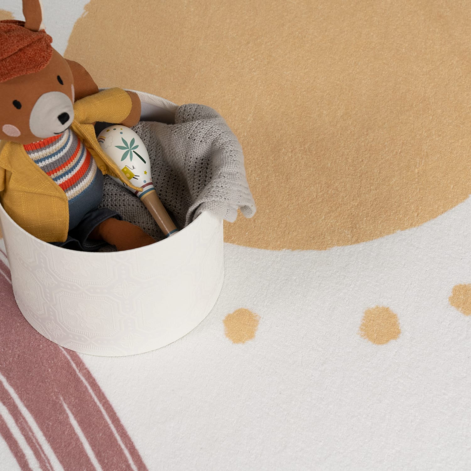 Kinderteppich waschbar Niloya Weiß