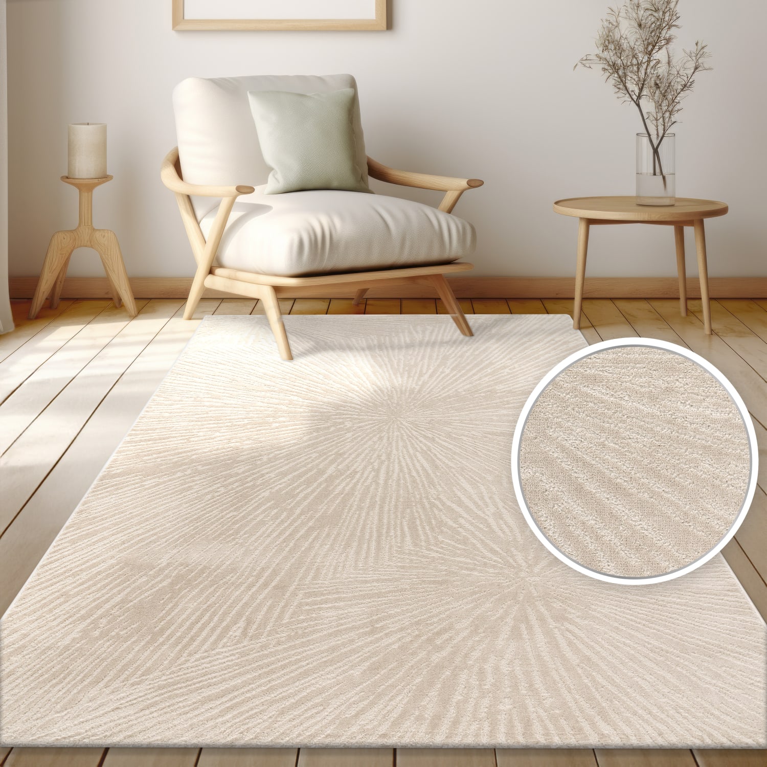Moderner-Teppich Tinos Beige